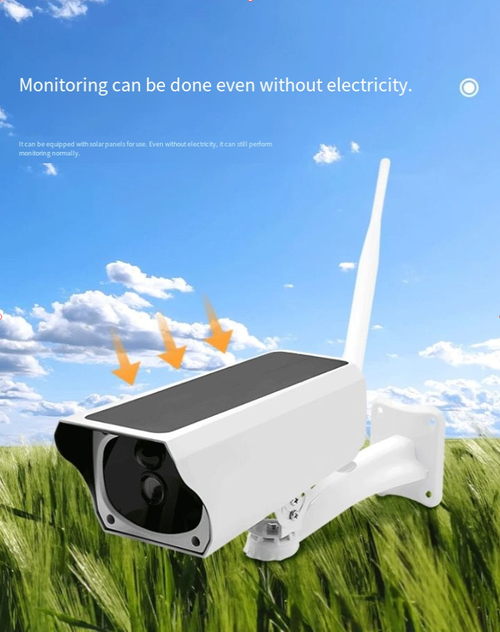 Câmera de vigilância sem fio movida a energia solar: proteja seu lugar mesmo sem eletricidade ou conexão com a Internet.  Imagens coloridas diurnas e noturnas, IP66 à prova d'água.  Adequado para fazendas, vilas, canteiros de obras.  Com alarme de detecção de movimento e comunicação bidirecional, é o seu sentinela inteligente para segurança abrangente.