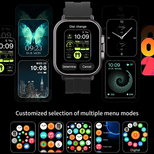 Este conjunto vestível inteligente combina um relógio e fones de ouvido em um.  Está muito na moda e cheio de sofisticação tecnológica.  O relógio possui uma tela grande de alta definição, que pode realizar monitoramento de integridade e fornecer posicionamento de mapa portátil.  Os fones de ouvido oferecem qualidade de som de alta fidelidade.  Abrange vários cenários, como esportes, trabalho e viagens, e é um companheiro versátil que combina estilo e praticidade.