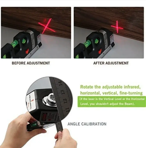 O nivelador a laser multifuncional integra projeção de nível a laser, fita métrica, régua e instrumento de nível 3D.  Ele projeta com precisão lasers horizontais e verticais, fornecendo controle de equilíbrio multidimensional e medição precisa com operação simples.  De projetos de construção a projetos domésticos DIY, é um ajudante versátil no campo da medição, garantindo resultados precisos e eficientes em uma única etapa.