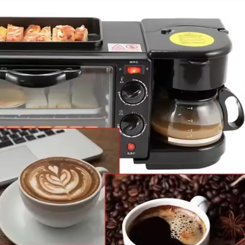 Esta máquina de café da manhã 3 em 1 integra as funções de fazer café, Os dois tubos de aquecimento na parte superior e inferior controlam uniformemente a temperatura, permitindo operações simultâneas de cozimento, fervura e fritura.  Economiza tempo e é delicioso.  Seja para funcionários de escritório ocupados que precisam se apressar ou para os amantes da comida que desejam variedade, ele pode facilmente preparar um café da manhã delicado, adicionando vitalidade e pequenas alegrias à vida.