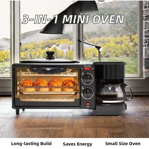 Esta máquina de café da manhã 3 em 1 integra as funções de fazer café, Os dois tubos de aquecimento na parte superior e inferior controlam uniformemente a temperatura, permitindo operações simultâneas de cozimento, fervura e fritura.  Economiza tempo e é delicioso.  Seja para funcionários de escritório ocupados que precisam se apressar ou para os amantes da comida que desejam variedade, ele pode facilmente preparar um café da manhã delicado, adicionando vitalidade e pequenas alegrias à vida.