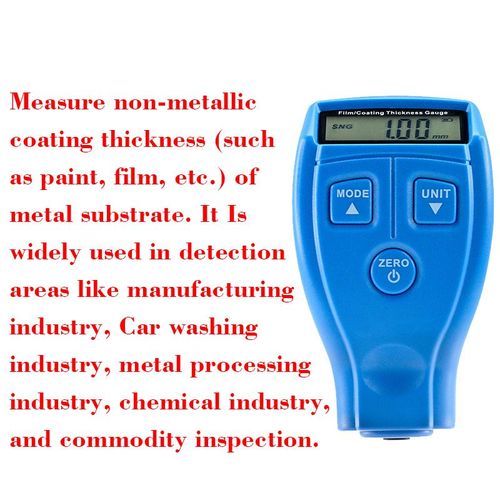 This coating thickness measuring instrument features dual modes, multiple measurements, professional calibration, and simple operation. The units can be switched. It precisely measures the thickness of car paint, industrial coatings, and decoration coatings, etc., and is an efficient tool for quality inspection.