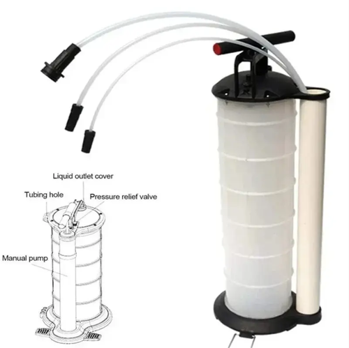 Esta bomba de óleo manual de 7L foi projetada com função de bombeamento manual e não requer eletricidade.  Tem uma grande capacidade de 7L que é adequada para vários veículos e equipamentos.  O tanque transparente permite monitorar o status do bombeamento de óleo.  A operação é simples e pode ser usada por você mesmo para extrair e manter o óleo do motor e o óleo da transmissão, economizando dinheiro e sendo conveniente.  É uma ferramenta poderosa para manutenção de veículos de autoatendimento.
