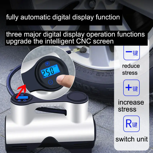 Este inflador de pneus de carro inteligente sem fio apresenta exibição digital precisa e funções de inflação.parada automáticas. Ele adota um design sem fio potente, adequado para vários cenários. Também está equipado com um dispositivo de iluminação de emergência, tornando-o portátil e antiderrapante. Para os proprietários de carros, é uma excelente ferramenta que pode ajudá-los a monitorar a pressão dos pneus durante a viagem e resolver problemas de inflação de pneus.