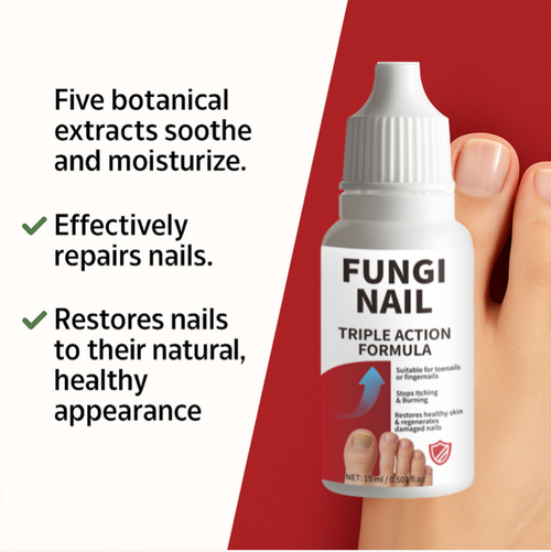 If you place an order today, you will receive 4 bottles of anti-fungal nail repair solution. It works by interfering with the synthesis of the fungal cell membrane, inhibiting the growth and reproduction of fungi, shrinking the nail plate, repairing damaged nail plates, promoting the growth of new nails, improving nail quality, and alleviating itching caused by fungal infections. One course consists of 4 bottles, allowing you to regain healthy nails.