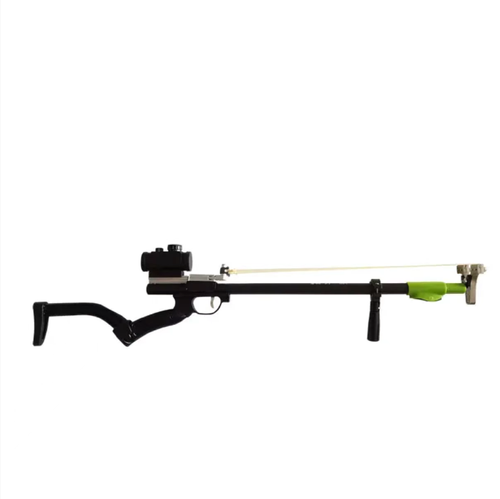 Corpo de liga leve com alcance de 600 metros, excelente durabilidade e resistência a impactos.  A empunhadura estilo arma é estável e não treme.  A mira aumenta a precisão, permitindo que você acerte o alvo exatamente onde quer que aponte.  A mangueira de látex aprimorada possui forte força de rebote, tornando-a altamente eficaz para competições ao ar livre e tiro preciso ao alvo.  Leve e portátil, pode ser facilmente carregado em uma bolsa e pronto para ser usado a qualquer momento!