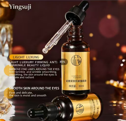 Está ficando com olheiras e linhas finas ao redor dos olhos?  Este frasco do Sakura Skin Luxury Firming Anti-Wrinkle Youth Serum pode hidratar sua pele instantaneamente com seu colágeno semelhante a água.  Em duas semanas, pode suavizar suas rugas de preocupação.  Quando você toca o rosto, ele parece macio e elástico, como um ovo descascado.  Ele vem em tamanho portátil de 30ml.  Faça o pedido hoje e você receberá 8 frascos, cobrindo suas necessidades anti-envelhecimento por 3 meses.