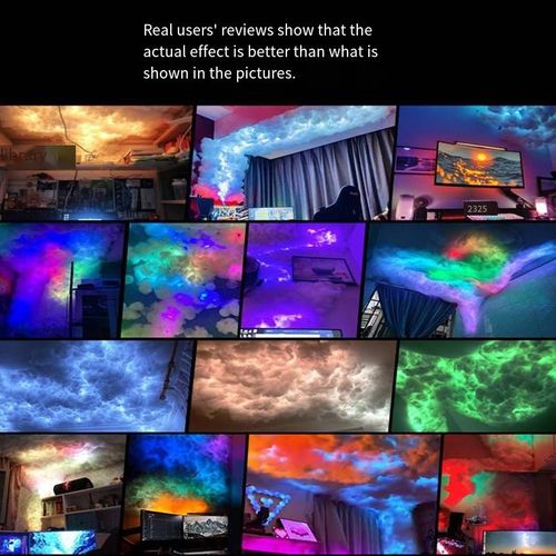 Esta lâmpada inteligente 3D traz nuvens suaves e adoráveis para o ambiente.  As luzes em cores de gradiente mudam automaticamente de acordo com as configurações do seu celular.  A luz quente do quarto é adequada para o sono, enquanto a sala pode se transformar instantaneamente em um palco de fundo para uma festa.  A instalação é simples e não vai danificar a parede.  Uma vez ligado, um espaço comum se torna instantaneamente um ambiente de nuvem sonhador, tornando a vida mais aconchegante!