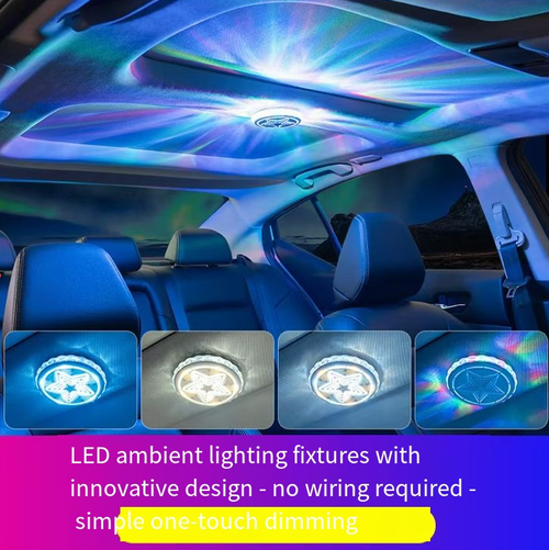 Esta lâmpada de leitura LED apresenta um design único de estrela de cinco pontas.  Seu efeito de luz aurora é encantador.  Ele pode ser alternado livremente entre vários modos, e adiciona diversão com controles por voz e modos automáticos.  A instalação da ventosa é simples, e o carregamento do Tipo C é tranquilo.  A operação é fácil e pode criar rapidamente uma atmosfera interna única, trazendo uma nova experiência ao dirigir.
