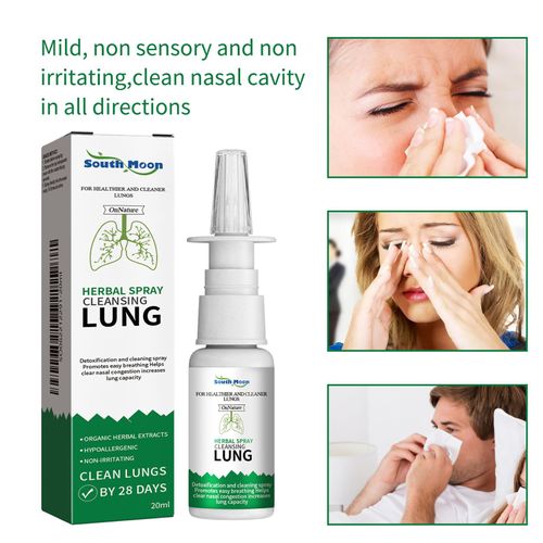 Spray nasal transparente e purificador dos pulmões, spray de cuidados nasais, fórmula herbal, alivia a congestão nasal, limpa a sujeira nasal, a névoa fina sem irritação, adequado tanto para adultos quanto para crianças.  Fácil de carregar e pulverizar em qualquer lugar.  Peça hoje e pegue 3 frascos, suficientes para cerca de meio ano de uso.  Adequado para mudanças sazonais e purificação pulmonar em dias de poeira.  Um spray elimina a sensação de respiração bloqueada e traz frescura e clareza!