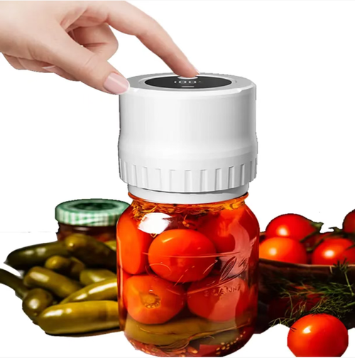The upgraded Mason jar sealing machine, with one-click start and an electric vacuum pump to free your hands. It comes with a portable vacuum machine and multiple sealing lids, suitable for Mason jars. It can vacuum-seal fruits and vegetables inside the jars, keeping them fresh and dry. The operation is simple, making food storage more convenient and a great helper for home storage. It carefully safeguards every preservation operation.