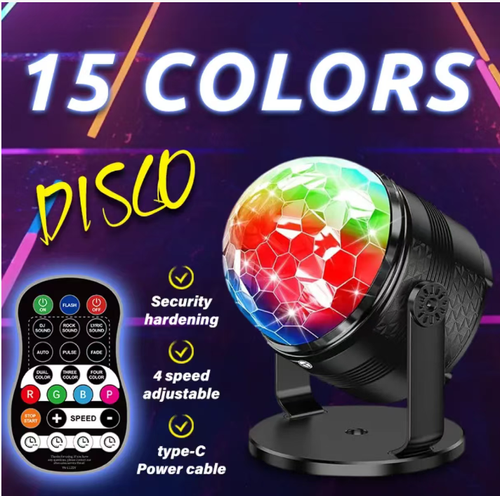 Não precisa ir a um KTV!  Esta mini luz de festa de palco KTV em casa Magic Ball tem 15 cores vibrantes + 4 configurações de velocidade.  Basta apertar o controle remoto e luzes em forma de diamante preenchem o ambiente: para dançar, tomar uma bebida ou assistir TV, cada uma tem sua própria atmosfera.  Fonte de alimentação Tipo C + carcaça à prova de choques, pode ser colocada em qualquer lugar sem ocupar espaço.  Você pode transformar sua vida em casa em uma festa a qualquer momento. ✨