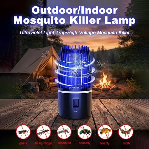 Alâmpada matadora de mosquitos com eletrocussão de luz roxa de 360° para 360° - Adequada para casa, quarto, cozinha, varanda + acampamento ao ar livre e pátio - totalmente compatível - Sem produtos químicos, sem fumaça, sem odor - silenciosa e sem necessidade de instalação - Altamente eficaz na eliminação de mosquitos, moscas, moscas e moscas-das-frutas - Proteja sua família dos mosquitos neste verão para uma vida tranquila e confortável