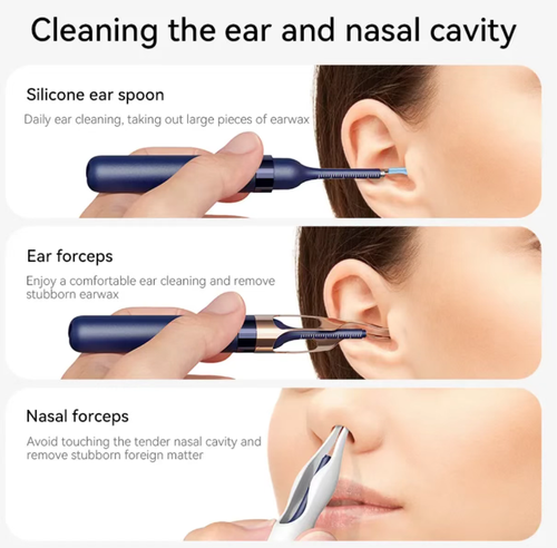 Experimente o cuidado revolucionário dos ouvidos trazido pela tecnologia de ponta!  A ferramenta de limpeza visual de ouvidos em alta definição conta com uma câmera embutida, tornando a limpeza mais precisa e segura.  Múltiplas cabeças de colher auricular estão disponíveis para atender a diferentes necessidades.  Eles são inteligentemente iluminados, gentis e não prejudiciosos para os ouvidos, além de poderem limpar a cavidade nasal.  É uma escolha ideal para cuidados pessoais!