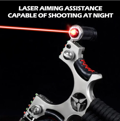 Peça hoje e você ganhará 2!  Este estilingue de alta precisão com mira a laser, apresentando um alvo vermelho a laser.  Até iniciantes podem se tornar especialistas precisos em pouco tempo.  O clipe de mola pode facilmente trocar o elástico, tornando tudo super prático.  O arco tem uma empunhadura de couro macio para uma sensação estável, e também pode ser usado à noite.  A textura metálica combinada com excelente elasticidade traz o dobro da diversão e velocidade!