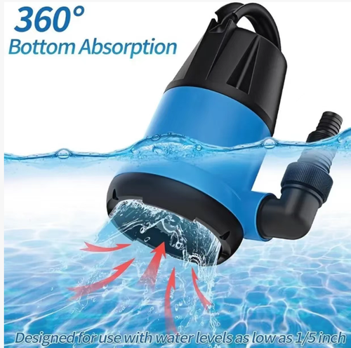 Essa bomba submersível é a mais versátil para drenagem: pode sugar água de qualquer ângulo, com uma profundidade de sucção de um quinto de polegada em níveis baixos de água.  É impermeável e durável, adequado para diversos cenários como irrigação agrícola, drenagem de água e substituição de água em lagoas.  Ele pode ser facilmente carregado com uma mão e pode ser conectado a um cano de água comum para uso imediato.  É conveniente e eficiente, não deixando resíduos na parte inferior.