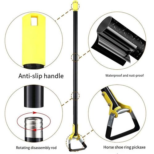 Essa ferramenta de arrancar capinhas push-pull não precisa se curvar durante a operação.Basta alinhar a grampa com as ervas daninhas e empurrar e puxar, tirando completamente as ervas teimosas.  A lâmina afiada corta os caules da grama.  Pode ser montado com uma alça estendida e uma alça antiderrapante, tornando-a leve e fácil de usar.  É adequado tanto para usuários idosos quanto para mulheres.Diga adeus ao esforço nas suas costas ao arrancar ervas daninhas e aproveite a jardinagem sem esforço.