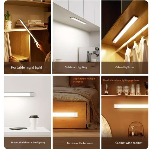 Não saia no meio da noite, no escuro!  A luz noturna com sensor humano com lente grande angular de 120° e alcance de detecção de 3 metros.  Ele acende instantaneamente quando alguém se aproxima e dispara 30 segundos depois que ele sai.  Ele oferece três efeitos de luz - laranja quente, branco e amarelo - adequados para cenários como debaixo da cama ou no armário.  É fácil de instalar sem furar furos e tem uma longa duração da bateria.  A luz suave no escuro não vai perturbar seu sono.