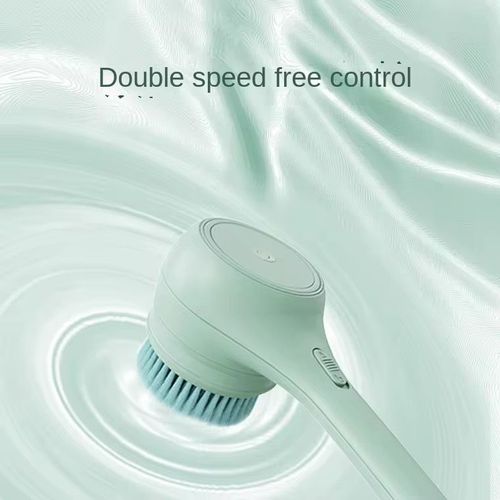 Escova elétrica de chuveiro compatível com múltiplas escovas: alça longa giratória 180° cobrindo as costas, juntas e áreas mortas.  Sistema elétrico de limpeza profunda.  5 funções das escovas (limpeza diária, limpeza facial suave, massagem suave, controle da esfoliação, limpeza profunda da pele).  Remoção de óleo e remoção de poeira.  Alivia a fadiga corporal.  Uma ferramenta doméstica eficiente que cobre todos os aspectos do banho, limpeza e cuidado de todo o corpo em um único pacote.