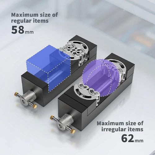 A morsa fractal de precisão que se liberta das limitações dos dispositivos tradicionais: 6 mandíbulas móveis independentes formam um sistema completo adaptativo à forma e à dureza.  Ele cobre tanto peças regulares de 58mm quanto peças irregulares de 62mm.  Ele pode facilmente consertar vários objetos como bananas, esferas,Ele substitui a tradicional ferramenta de apoio de força de ponto único e fácil deslizamento por uma nova opção de fixação estável com múltiplos contatos.