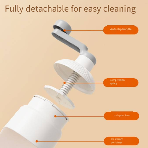 Verão em Casa: Perfeito para acampar!  Máquina de sorvete caseira de material de grau alimentício manual e manivela: velocidade de 3 segundos para produzir smoothies grossos e sorvete macio.  O mofo de gelo exclusivo para uma pessoa controla com precisão o tamanho das porções.  Todas as peças desmontadas podem ser facilmente limpas sem resíduos.  Funciona sem eletricidade, permitindo que você recrie os sabores refrescantes e deliciosos das lojas de sobremesas a qualquer hora e em qualquer lugar.