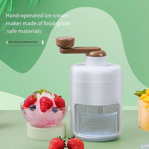 Verão em Casa: Perfeito para acampar!  Máquina de sorvete caseira de material de grau alimentício manual e manivela: velocidade de 3 segundos para produzir smoothies grossos e sorvete macio.  O mofo de gelo exclusivo para uma pessoa controla com precisão o tamanho das porções.  Todas as peças desmontadas podem ser facilmente limpas sem resíduos.  Funciona sem eletricidade, permitindo que você recrie os sabores refrescantes e deliciosos das lojas de sobremesas a qualquer hora e em qualquer lugar.
