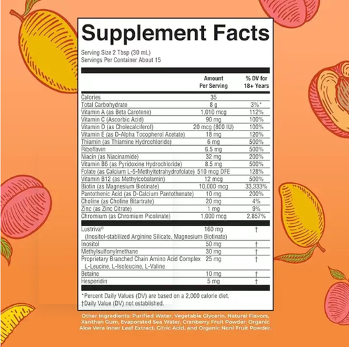 Faça o pedido hoje e você receberá 2 frascos das gotas de vitaminas para crescimento capilar.  Ele é especialmente projetado para mulheres e tem como objetivo nutrir cabelos e peles.  Ele contém nutrientes como essência de brilho, que pode deixar o cabelo mais grosso em 3 semanas e melhorar as linhas finas.  Este produto é sem açúcar e sem glúten, com sabores de pêssego e manga.  Basta tomar 2 colheres de sopa por dia para ajudar a manter seu cabelo saudável.