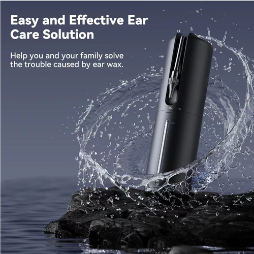 Este dispositivo de limpeza de ouvidos elimina os problemas de dor e obstrução da cera auricular.  Possui 4 modos de limpeza adequados para várias necessidades - suave, pulsante, forte.  O fluxo de água de cinco três jachos é controlável em dureza.  O bico dobrável é à prova d'água e pode ser usado para tomar banho.  O nível da água é controlado por um tanque de balança.  A operação é simples, e toda a família pode facilmente realizar cuidados auditivos em casa.