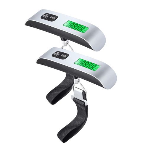 Faça o pedido hoje e você receberá 2 kits de balança digital eletrônica portátil de alta precisão.  Esses kits vêm com tela LCD retroiluminada, equipamento de pesagem de alta precisão, trava automática de leitura, função de remoção de etiquetas, detecção de temperatura e alerta de bateria fraca.  A capacidade máxima de carga é de 110 libras, com um valor de graduação de 0,02 libras.  Eles são adequados para caixas de bagagem, encomendas, entregas expressas, ferramentas portáteis de pesagem, etc.