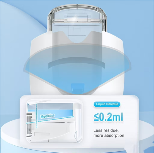 Este nebulizador portátil serve como assistente de alívio respiratório para toda a família.  Possui duas configurações de velocidade e é compatível tanto com adultos quanto com crianças.  A névoa fina adere ao trato respiratório sem causar engasgo ou tosse.  O líquido residual do medicamento é baixo, economizando muito remédio.  Ele pode ser carregado em vários cenários via USB.  A operação é simples – apenas dois passos para começar.  Pode ser carregado em uma bolsa e usado a qualquer momento.