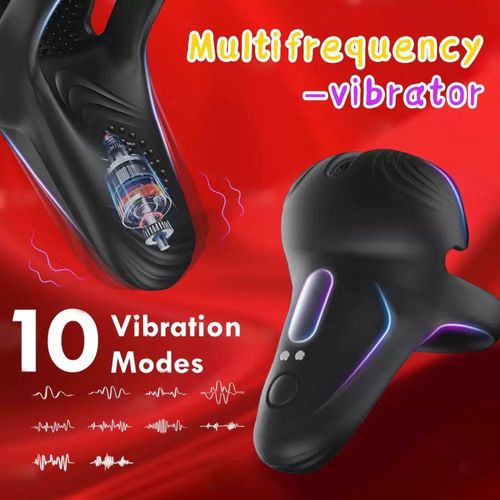 Massageador de próstata de Ressonância Multifrequência Estimulação Direcionada de Precisão Dupla, Controle Remoto Sem Fio + Modo Inteligente de Controle Duplo APP, Anel Peniano Vibrável Vestível, Massageador Masculino de Aquecimento Anal a Temperatura Constante, Controle Físico da Ejaculação e Prevenção da Ejaculação Precoce,Silicone Médico de Grau Alimentício Seguro e Não Irritante,  IPX7 À Prova D'Água Fácil de Limpar, Produto Erótico Adulto de Armazenamento Portátil