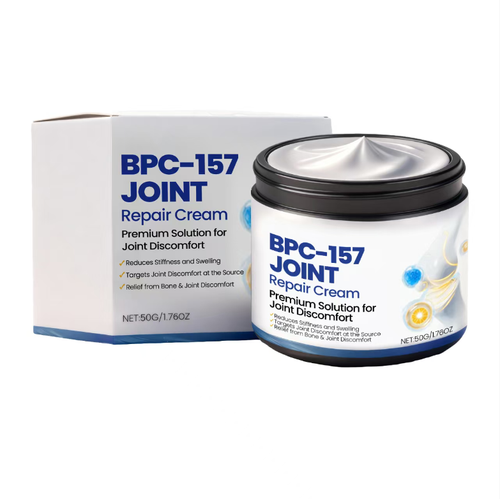 Faça o pedido hoje e você receberá 3 caixas de creme de reparação articular direcionado ao peptídeo BPC157.  Este creme combinado de cuidados BPC-157: ataca diretamente a fonte da dor, alivia rigidez e inchaço, é refrescante e não oleoso, fácil de absorver, adequado para articulações de todo o corpo.  Sua fórmula suave é adequada para uso de toda a família, permitindo que você restaure facilmente a flexibilidade das suas articulações.