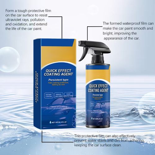 Se você fizer um pedido hoje, receberá 3 frascos de spray selante para revestimento automotivo com tecnologia alemã de grafeno.  Este spray de revestimento de grafeno: possui tecnologia alemã para resistência a riscos e água, ilumina rapidamente a pintura do carro em apenas 5 minutos, é feito com ingredientes ecológicos adequados para todo o veículo, permite o autocuidado em casa sem custos elevados e deixa a pintura do carro tão brilhante quanto um espelho e extremamente durável e resistente.