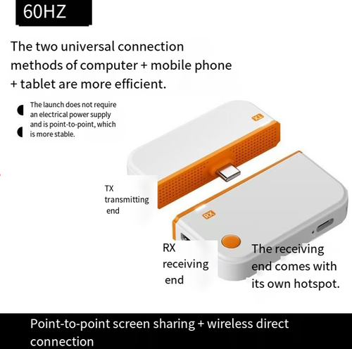 Dispositivo de compartilhamento de tela de conferência HDMI, suportando transmissão sem fio ponto a ponto de até 50 metros, 60Hz com alta taxa de atualização garante uma exibição de imagem suave.  Compatível com vários dispositivos.  A extremidade transmissora não requer fornecimento de energia, e a extremidade receptora vem com seu próprio ponto de acesso.  É uma ferramenta profissional para aprimorar a eficiência da colaboração em reuniões empresariais e apresentações de negócios.