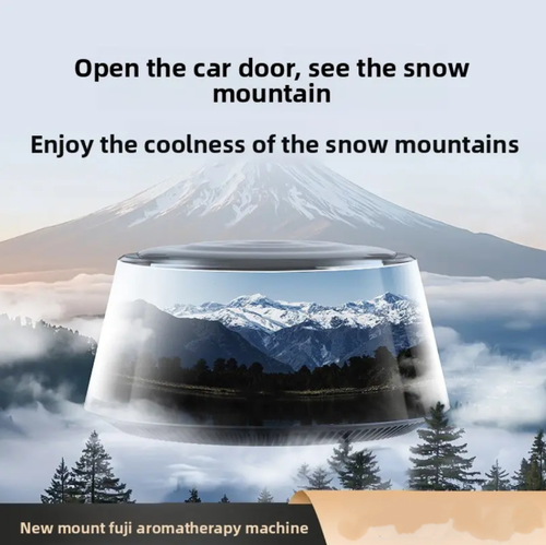 No topo do Monte Fuji, há um difusor de aroma montado em carro.  A cúpula transparente é combinada com tecnologia dinâmica de nebulização com luz azul.  Cinco tipos de luzes ambientes criam um efeito visual relaxante.  Óleos essenciais de fragrância importados da França difundem fragrâncias em todas as direções.  O sistema de abertura e parada do carro detecta e ajusta inteligentemente, transformando o interior do carro em um paraíso secreto da montanha nevada.