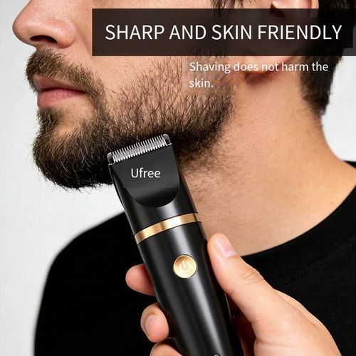 Kit Ufree 3-em-1 Premium de Higiene Masculina: aparador impermeável de barba, aparador de pelos do nariz e orelha, e aparador de pelos corporais com lâminas cerâmicas ultraafiadas, bordas arredondadas de segurança, base de carregamento USB recarregável, display de nível de bateria em LED, 3 pentes guias de precisão e acessórios versáteis para uma tosa fácil, suave e precisa em casa, academia ou em viagens em movimento – solução tudo em um para um visual fresco,   Look Polido Todos os Dias
