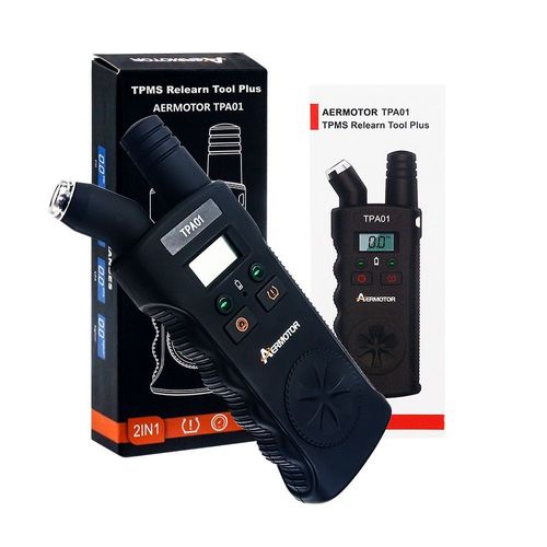 AERMOTOR TPA01 TPMS Relearn Tool Plus: Ativação do Sensor do Monitor de Pressão de Pneus 2-em-1 & Manômetro Digital – Ferramenta Universal de Resetar TPMS com 4 unidades de pressão (PSI, BAR, KPA, KG CM²), Reaprendizado Rápido e Operação Fácil com Um Único Botão, Compatível com a maioria dos veículos GM, Ford, Toyota, Honda, Chrysler, Nissan, Hyundai, Kia e mais – Ferramenta Essencial de Diagnóstico para Entusiastas de Mecânica e DIY