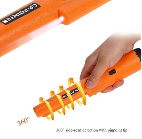 Detector de metais GP-Pointer, varredura lateral de 360° + posicionamento preciso da ponta, nível IP66 à prova d'água e à prova de poeira, capaz de lidar com ambientes externos complexos como dias chuvosos e praias de areia.  Compacto e portátil, fácil de operar, com partida com um botão de partida, ajuda na caça ao tesouro, recuperação de itens perdidos e inspeção de metais em canteiros de obras, melhorando significativamente a eficiência do posicionamento.