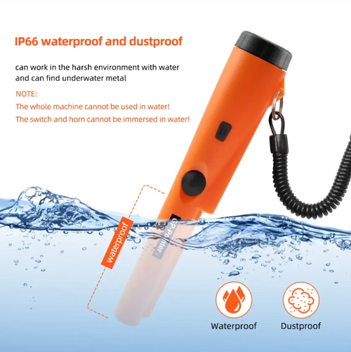 Detector de metais GP-Pointer, varredura lateral de 360° + posicionamento preciso da ponta, nível IP66 à prova d'água e à prova de poeira, capaz de lidar com ambientes externos complexos como dias chuvosos e praias de areia.  Compacto e portátil, fácil de operar, com partida com um botão de partida, ajuda na caça ao tesouro, recuperação de itens perdidos e inspeção de metais em canteiros de obras, melhorando significativamente a eficiência do posicionamento.