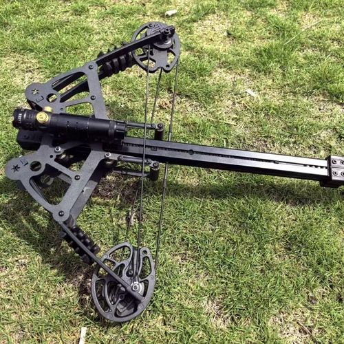 Besta profissional de dupla função composta totalmente metálica - Arco de caça ao ar livre de alta precisão e potente para uso prático.  Tiro competitivo para adultos, pesca montada em veículos,  Arco compósito de aço de alta precisão de grau profissional.  Besta tática portátil de alta velocidade e de grande calibre montada em veículo.  Equipamento de tiro robusto para sobrevivência na natureza.  Arco composto durável e especialmente projetado para uso humano.