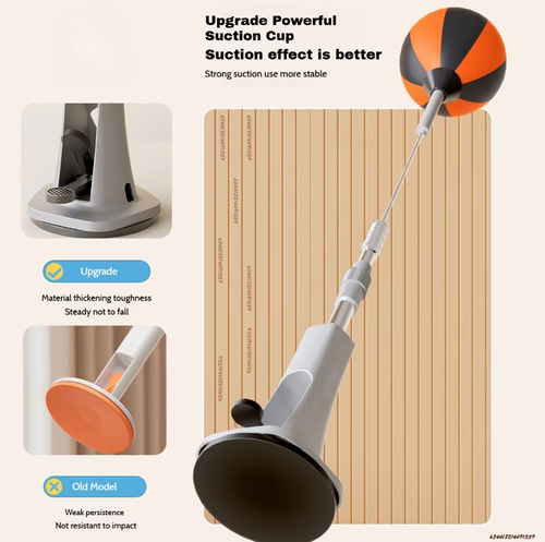 Bola de reação vertical de boxe com recurso flexível de rebote de 360°.  Ele aumenta a velocidade de reação e o poder explosivo.  As ventosas potentes são estáveis e não tremem, com altura ajustável adequada para todas as faixas etárias.  O design silencioso não incomoda os outros.  É adequado para relaxamento doméstico, treinamento físico, interação entre pais e filhos, e é uma escolha prática para expressar vitalidade a qualquer momento.