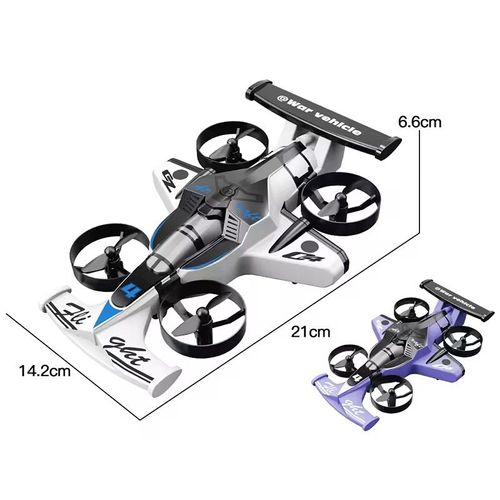 Drone e Carro de Corrida 2 em 1 Controle Remoto: Veículo RC Duplo Modo Ar-Terra com luzes LED vibrantes, controle remoto anti-interferência de 2,4GHz, função de derrapagem de acrobacias em 360°, decolagem vertical e desempenho estável em suspensão, design amigável para iniciantes, adequado para aventuras internas e externas, ótimo presente para crianças, adolescentes e adultos que amam brinquedos RC, perfeito para Natal, aniversários e celebrações de feriados