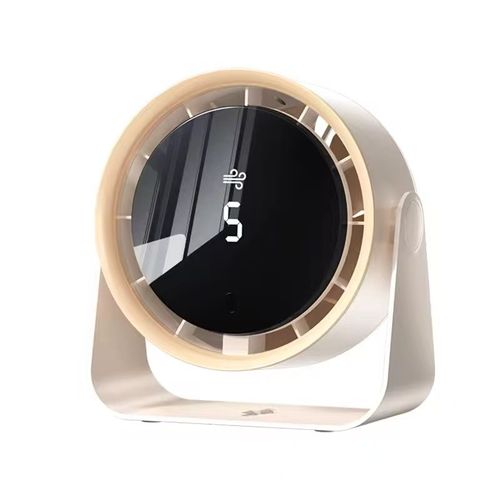 Ventilador de resfriamento ambiente multifuncional: aparência luxuosa branca marfim, painel digital inteligente, turbo vórtice para resfriamento de circulação geral a 360°, uso duplo montado em mesa e na parede, sem necessidade de instalação, entrega de ar silencioso biônico de sete folhas com alcance ultra longo de 10 metros, não é apenas um dispositivo de resfriamento, mas também uma peça de decoração doméstica para ambiente doméstico de mesa