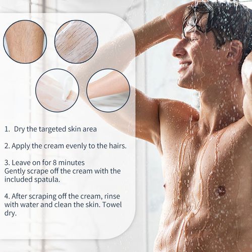 Faça seu pedido hoje e você receberá 3 caixas de cera cremosa depilatória masculina suave, não irritante e inodora, adequada para todo o corpo.  Para áreas privadas, é suave e indolor de usar.  Leva apenas 8 minutos para remover vários pelos do corpo.  O extrato de algas pode aliviar o inchaço.  Ele pode reter a umidade por muito tempo, proporcionando uma sensação de suavidade duradoura e não causará irritação.  Deixe você mostrar um físico fresco com confiança.