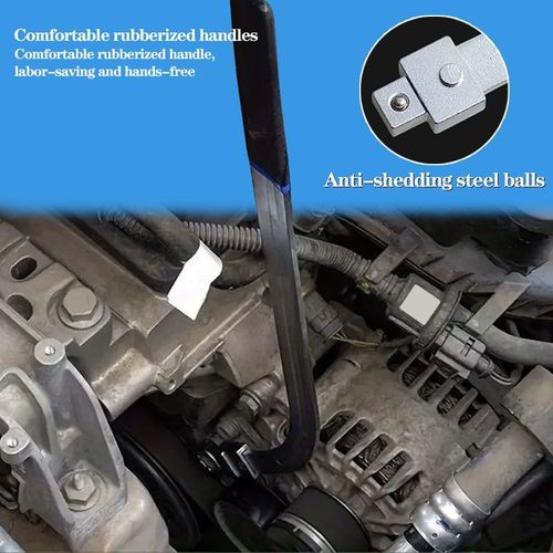 Kit de Ferramentas Universal Serpentine de 15 Peças Pesadas com Chave Curva Estendida e Cabeças de Soquete Intercambiáveis Multiângulo Para a Maioria dos Carros,  Removedor de Polias, Conjunto de Ferramentas de Aço Carbono Antiferrugem Alta Resistência ao Desgaste Construção Resistente ao Desgaste Para Operação Estreita do Compartimento do Motor Fácil de Usar Ferramenta Econômica Economiza Mão de Obra Ferramenta para Reparo e Manutenção de Carros