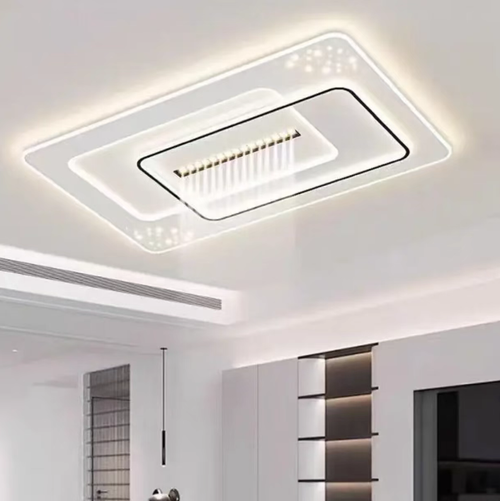 Este abajur de ventilador montado no teto combina iluminação e brisa suave ao mesmo tempo.  Oferece proteção ocular de espectro total (Ra > 97, nível RGO com luz azul), suporta voz offline e controle remoto.  Com design estético geométrico, é durável e resistente à corrosão, adequado para 15 a 30 metros quadrados de espaço.  Por meio de tecnologia inteligente e design meticuloso, cria-se um espaço residencial ideal, confortável, conveniente e de alta qualidade visual.