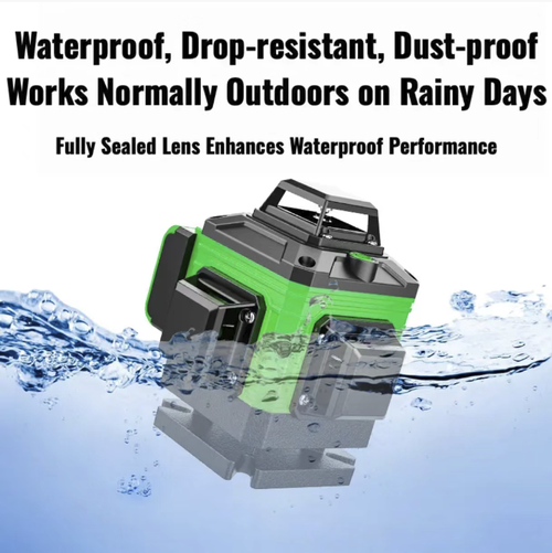 Este medidor de nível de luz verde de 16 linhas possui uma fonte de luz verde importada, que é claramente visível em luz forte.  Possui 16 linhas de cobertura para todas as direções e é adequado para vários processos, como construção de paredes e instalação de azulejos.  O nivelamento automático é preciso e estável.  Combinado com uma bateria durável e um conjunto completo de acessórios, ele é um assistente eficiente e preciso para reformas e construções residenciais.