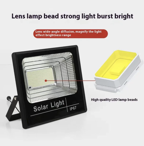 Esta luz solar LED com classificação IP67 possui um painel fotovoltaico de alta eficiência e uma bateria de grande capacidade.  Armazena energia durante o dia e fornece iluminação à noite, oferecendo custo zero de eletricidade e sendo mais ambientalmente amigável.  As lâmpadas superbrilhantes são combinadas com controle remoto inteligente. podendo ser instalado de forma flexível em áreas externas, como jardins e canteiros de obras.  É uma escolha ideal para iluminação externa.