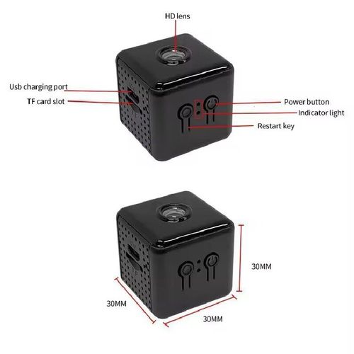 Mini câmera espiã Wi-Fi sem fio, câmera oculta 1080P Full HD com design de cubo ultracompacto de 30mm, visão noturna de 10M, alarme de detecção de movimento, suporta 128GB de armazenamento máximo no cartão TF, gravação em loop, visualização remota e reprodução de aplicativos móveis, bateria recarregável embutida, fácil de instalar com base magnética e ventosa para segurança residencial, vigilância de escritório, monitoramento de pets e bebês, uso desconectado disponível