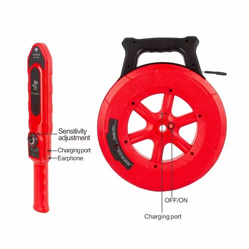 Detector profissional de obstrução de canos de parede NF-5120 – Faixa de detecção de 20M, compatibilidade universal para tubos de ferro, PVC, plástico e cimento, receptor de alta sensibilidade com configurações ajustáveis, bateria recarregável de íon-lítio, sonda à prova d'água, design portátil ergonômico, alertas áudio e visuais para inspeções precisas, reparos e projetos de reforma residencial, ideal para encanadores, eletricistas, empreiteiros e entusiastas de faça-você-mesmo
